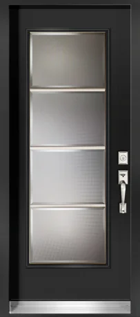 Contemporary camed door glass