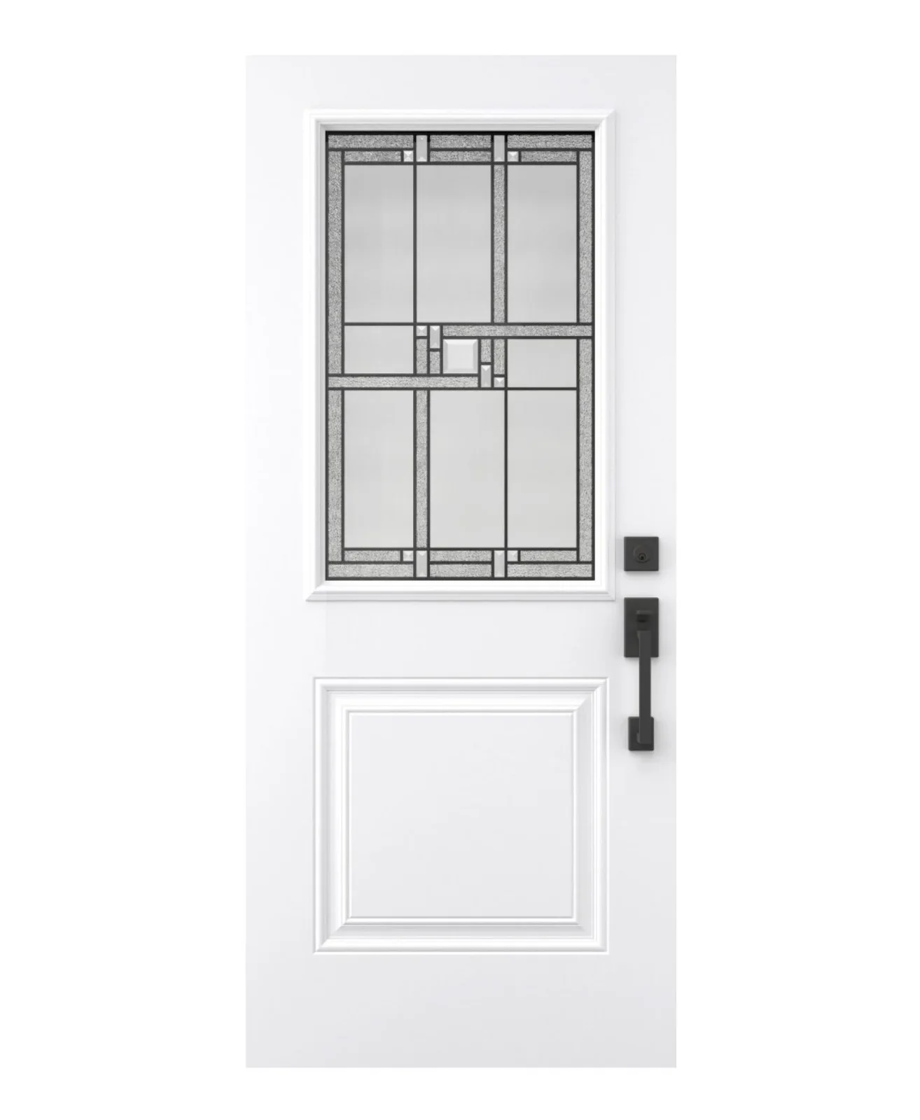 Geometric high-privacy door glass